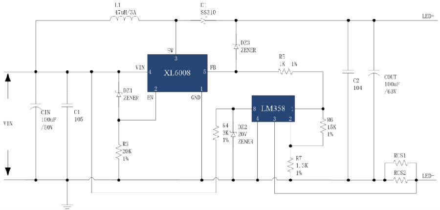 XL6008+LM358 升压恒流方案简介图1.png